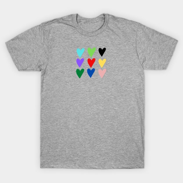 Colorful Hearts Mug, Mask, Pin, Tote T-Shirt by DeniseMorgan